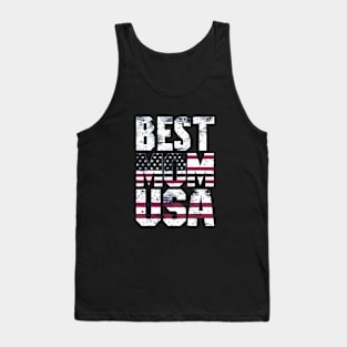 Best MOM USA Flag Print Design Tank Top